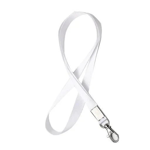 Neck Strap with Clip for ID Badge Name Tag Card Holder Lanyard - White