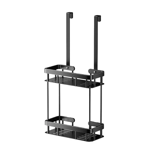 2-Tier Hanging Shower Caddy Over The Door Large Capacity Hanging Shower Organizer Sturdy Rust Proof Shelf Basket Storage Rack No Drilling,Bathroom Decor,Bathroom Accessories 15.75*6.69*2.76 A