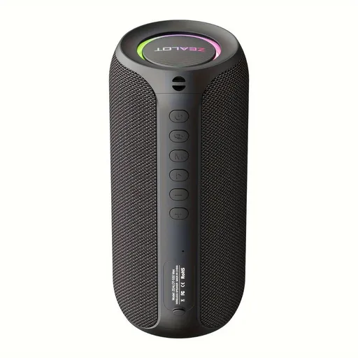 wireless bluetooth speaker, portable speaker, outdoor speaker, waterproof speaker, RGB light speaker, bass heavy speaker, camping speaker, beach speaker, Australia outdoor audio - Black - Size IPX7