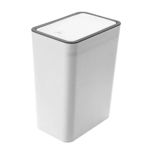 Household Garbage Cans Sealed Large Capacity Odorless With Press Top Plastic Trash Bin For Home Kitchen Living Room Bathroom White