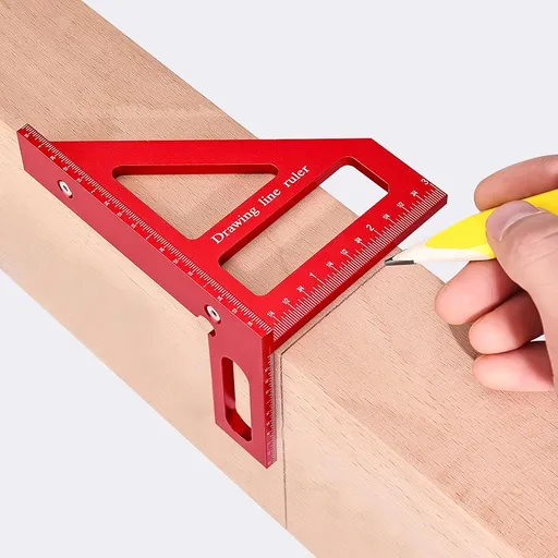 Mini 3D Multi-Angle Measuring Ruler, Precision Imperial 45/90 Degree Carpenter Square, Aluminum Alloy Miter Triangle Ruler and 3D Measuring Tool for Woodworking & Layout
