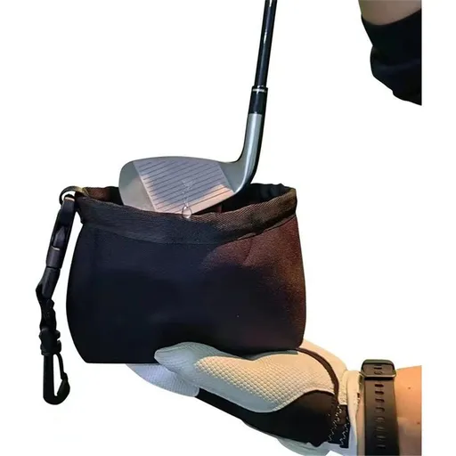 Golf Club and Golf Ball Cleaning Bag, Waterproof Clean Face Technology Liner, Detachable Clip, Machine Washable, Cleans Club Grooves, Dry Exterior (black,oniy bag)