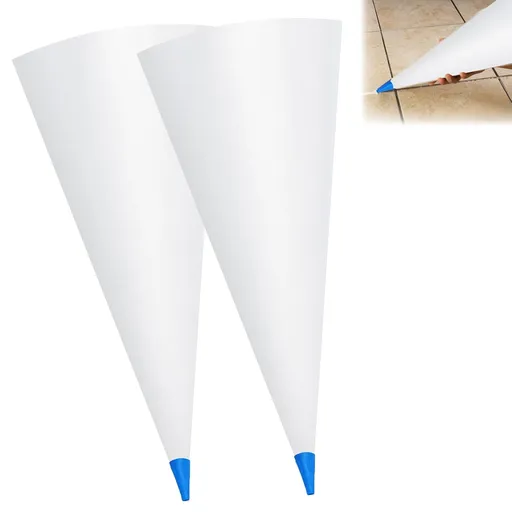 Biaungdo 2 Pack Tile Grout Masonry Mortar Bag, Heavy Duty Piping Bags Grout Sealer Bag, Blue Tip Grouting Tools for Tile Installation
