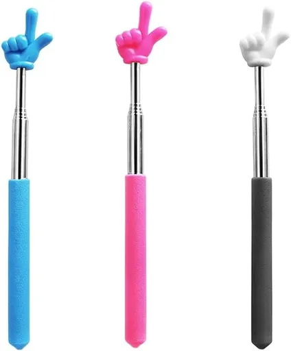 Retractable Reading Pointer Stick for Kids, Teachers, Stretchable, Lightweight, Durable, Classroom Presentation Educational Tool, Great Reading Guidance and Instructions(Blue+Pink+Black&White)