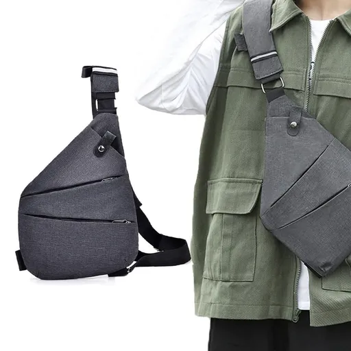 Anti Theft Sling Bag Oxford Cloth Chest Shoulder Bag Travel Crossbody Pack - Right