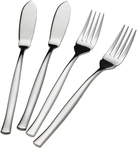 8-Piece Stainless Steel Fish Forks and Knives, Serving Set