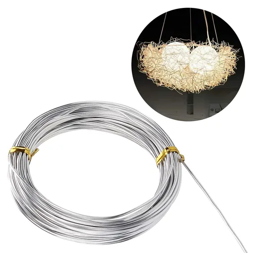 Aluminum Wire 131.2Ft Silver Aluminum Wire 1.5mm Metal Craft Armature Wire Bendable Metal Wire for Beading (16.4 Per Roll,8 Rolls)