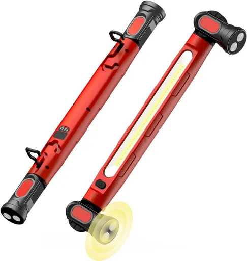 1 Piece LED Work Light, Magnetic LED Work Light Strip, 3000LM Rechargeable Inspection Light, Car Repair and Inspection, Red