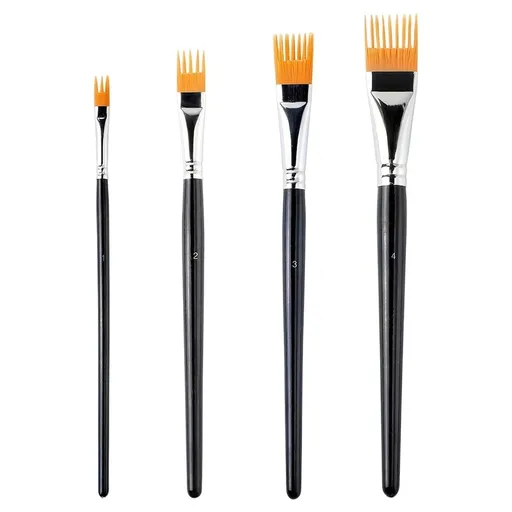 4Pcs Art Brush Comb Set, Small Nylon Painting Brushes for Acrylic Oil Watercolor, 1 Set, Paint Brush Set, Craft Painting