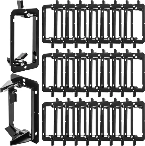 25 Pack Low Voltage Mounting Bracket, 1 Gang Flush Wall Plate, Drywall Cables Pass Through Wallboard, Single Cord Hider for Telephone Wires, Network Cables, HDMI, Speaker