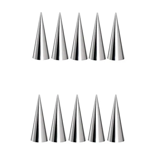 10PCS Stainless Steel Cream Horn Molds Baking Cones Cream Horn Forms Ice Cream Mold Standing Cone Shape