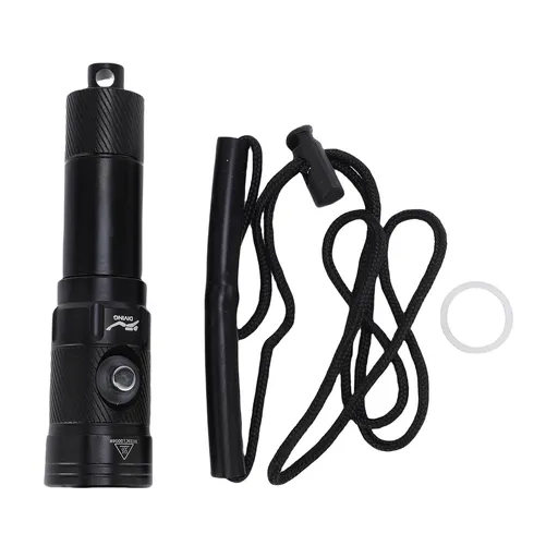 1200LM Dive Light Dive Torch 5 Mode Underwater Light IPX8 Water Proof Flashlight with Power Indicator for Camping Swimming Hiking