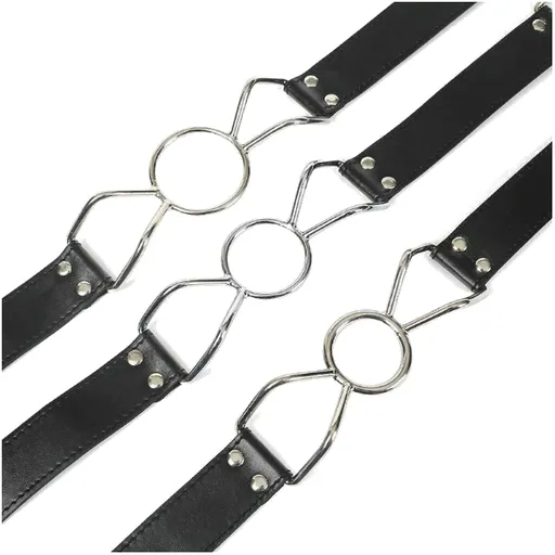 House Of Dasein Metal Open Mouth Ring Gag Bondage Kink Fetish Restraints - Black - Large