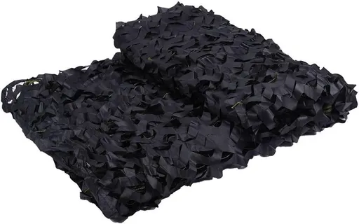 Camouflage Net Shade Screen, Lightweight Polyester Mesh Privacy Cover For Camping RV And Garden, Black, 3 x 4 m