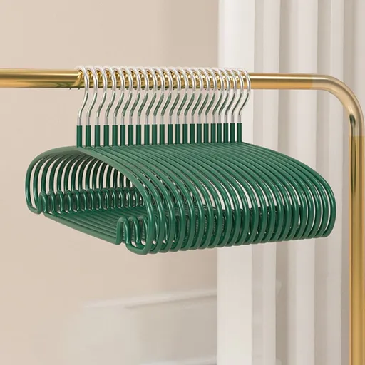 10 Pcs Non Slip Metal Clothing Hangers, Smooth Shoulder Support With Skirt Hooks, Space Saving Clothes Rounded Shape For Coat, Sweater, Jackets, Pants