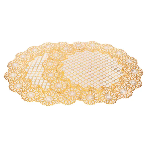 2PCS 38x38cm Table Mats PVC Gold Placemats Cup Mat Coaster for Wedding Party SuppliesRound 03