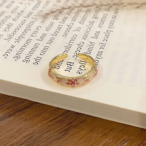 Light Luxury Enamel Pattern Open Ring | Halloween Daily Accessory | Versatile Elegant Women Finger Ring