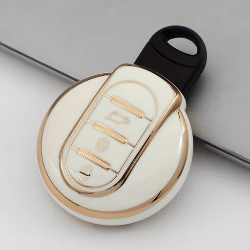 BMW Mini Key Case TPU Protective Cover Ivory White