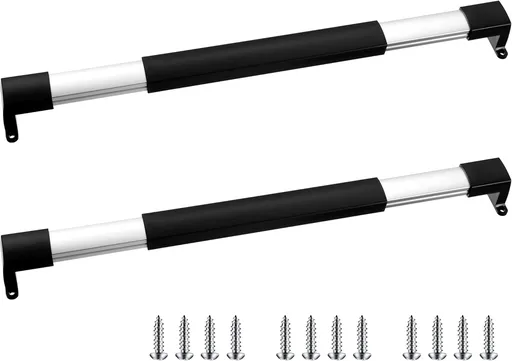 2 Pcs RV Screen Door Handle Cross Bar, Adjustable Camper Door Grab Bar 21-5/8 to 28-5/8 with Non Slip Grip Aluminum Support Handle for Trailer, Motorhome, Truck, Camping, Travel RV Accessories