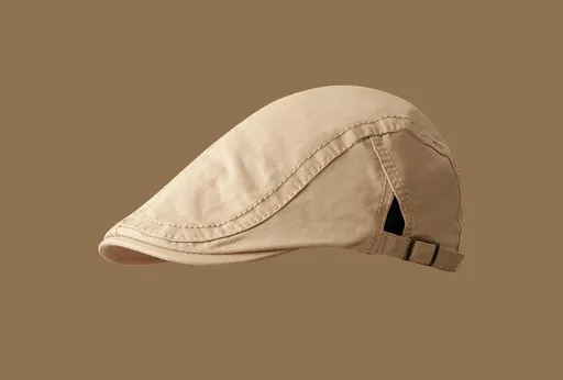 Retro Newsboy Cap - Unisex Vintage Flat Beret with Visor(Apricot )