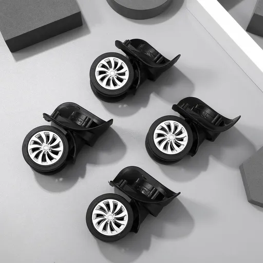 4Pcs Black Universal Suitcase Wheels with Mute Design and High Load Capacity