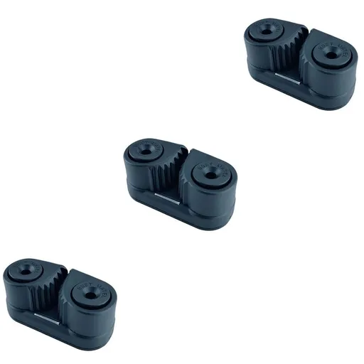 Nylon Cam Cleat, Black, Flared Entry, Lightweight, for Boat, 3Pcs