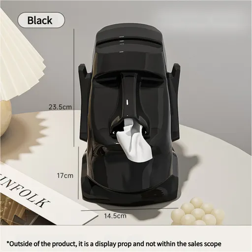 Black Versatile Desktop Headphone Stand & Tissue Box (23.5x17x14.5cm)