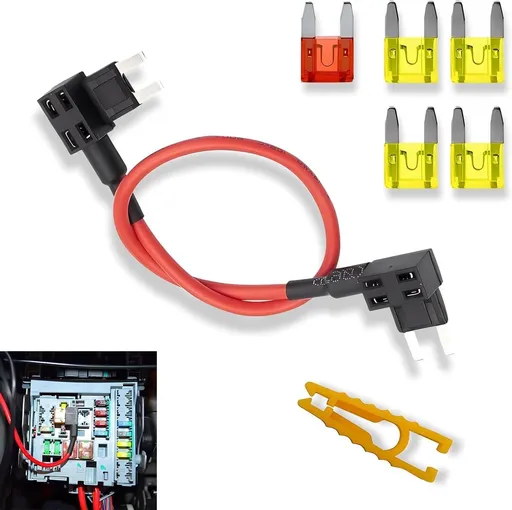 Car TIPM Bypass Cable, 14 AWG Wire 20 AMP Fuel Pump Relay Connector, Temporary Power Supply Fuse Adapter, Compatible with Dodge Ram 1500 2500 3500 Chrysler VW Grand Wrangler (Multicolored)