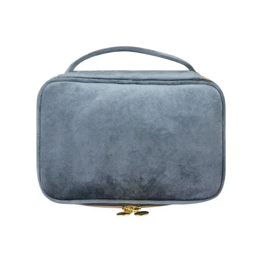 Velvet Makeup Storage Bag Multipurpose Travel Case Dark gray