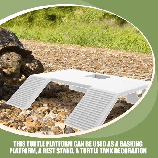 Durable White ABS Turtle Basking Platform, Suitable for Reptiles
