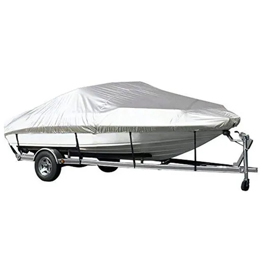 Grey Heavy Duty Waterproof Tarp Covers with Storage Bag, Fits V-Hull, Fish&Ski, Pro-Style, Fishing, Runabout, Bass Boats, 20-22FT(700cm*320cm)