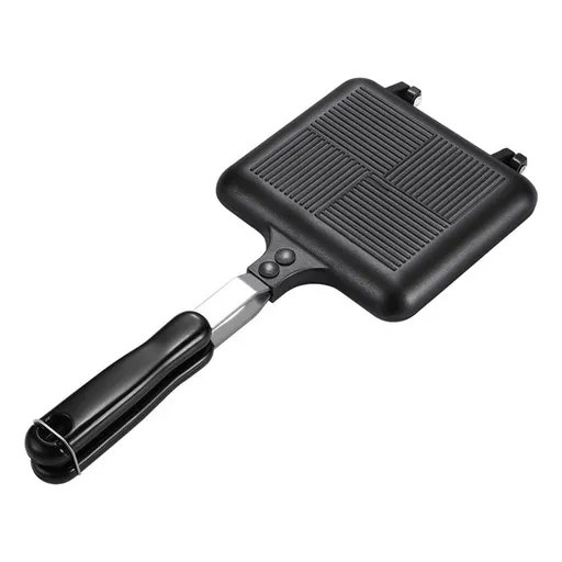 Nonstick Black Aluminum Alloy Sandwich Maker Pan for Home Kitchen Cooking and Grilling