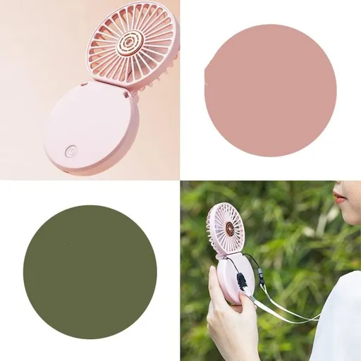 Handheld Fan Portable Neck Fan 3 Speed USB Rechargeable Cute Design Deep Blue