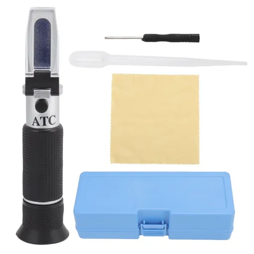 Brix Refractometer 3 in 1 Handheld Measure Sugar Content in Grape Wine Juice Alcohol Meter with ATC for Homebrew Kit