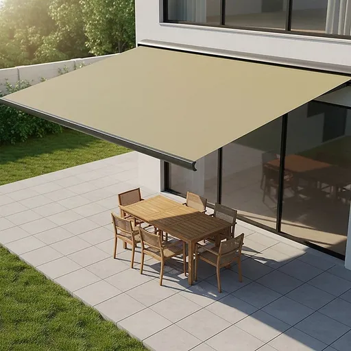 Motorised Retractable Awning – 5.5x3m Beige Full Cassette Design