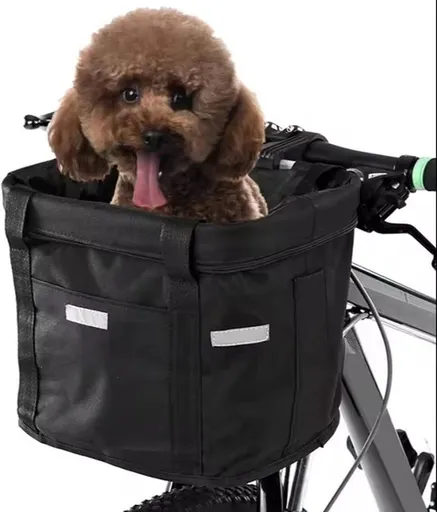 Foldable bicycle basket for dogs, lightweight and practical, Commuting and Outdoor Use, with Foldable Design for Compact Storage and Travel