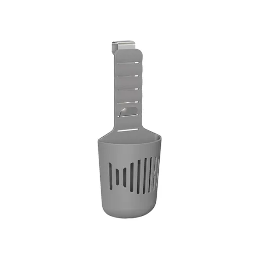 Gray Toilet Tank Cleaning Tablet Holder - Adjustable Hanging Cistern Basket with Slotted Water Flow Design, No Drill Installation for Bathroom Toilet Cleaning Tablets