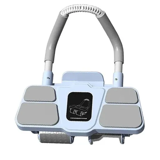 Ab Roller Four Wheel Automatic Rebound Home Fitness Equipment Blue