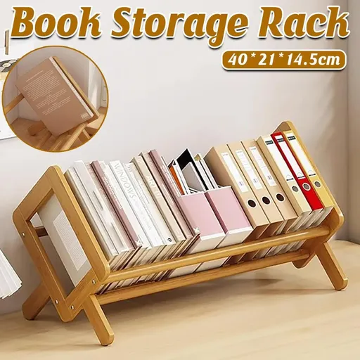 Desktop Bookshelf Organizer for Home Office Storage Shelf for Books and Files