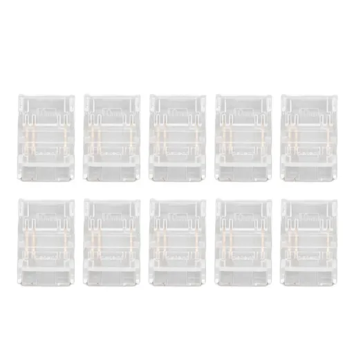10 Pcs 3Pin 10mm COB LED Strip Connectors Strip to Strip Quick Connection Gapless Solderless LED Connectors for Strip Lights