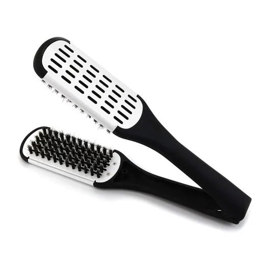 Double Sided Brush Clamp Straightener Hair Straightening Comb Styling Tools for Smoothing and Straight Hair Styles