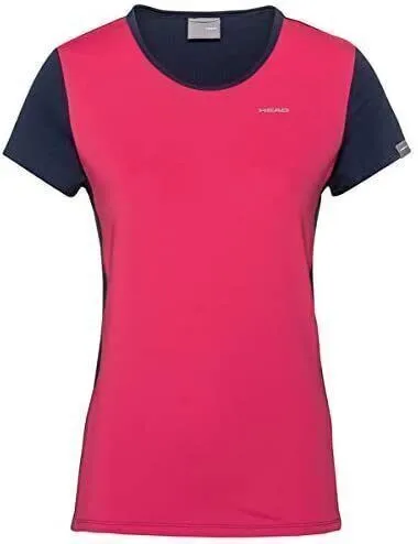 Tennis Top Short Sleeve T-Shirt Girls Mia Pink Dark Blue