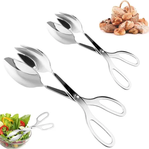 2 Pack Stainless Steel Buffet Tongs, 8 and 10 in