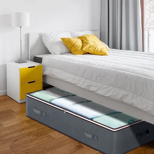 Under Bed Storage Bags, Under Bed Storage Bins, Closet Organizers And Storage Bins, Foldable Under Bed Storage Organizer For Clothes, Blankets, Comforter, Pillows