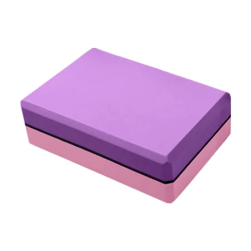 EVA Yoga Block 22.8x15.2x7.2cm Yoga Brick for Pilates Stretching Fitness - Purple & Pink