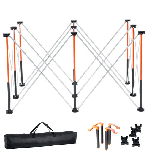 Portable Folding Workstand, 1264 x 1264 mm Collapsible Workbench, 1589 kg Weight Capacity, No Assembly Foldable Work Stand with Storage Bag, Table Top NOT Included, for Garage Workshop Outdoor