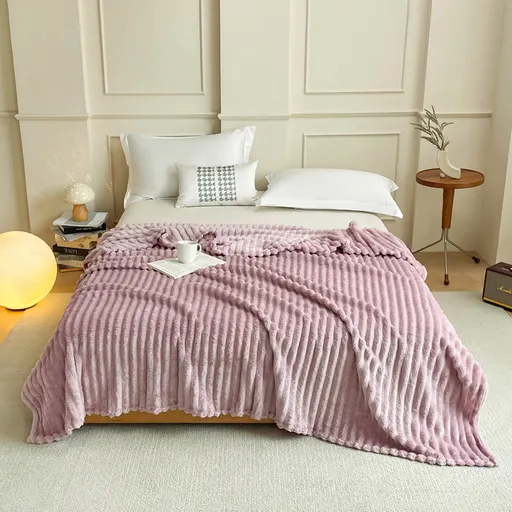 Purple 230 x 200 CM Ultra-Soft Faux Rabbit Fur Plush Sofa Cushion & Bedding Blanket - Luxury Double-Sided Thickened Winter Fleece