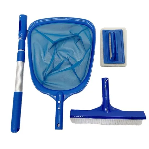 Pool Cleaning Set with Leaf Net, Sponge, Brush, Telescopic Rod