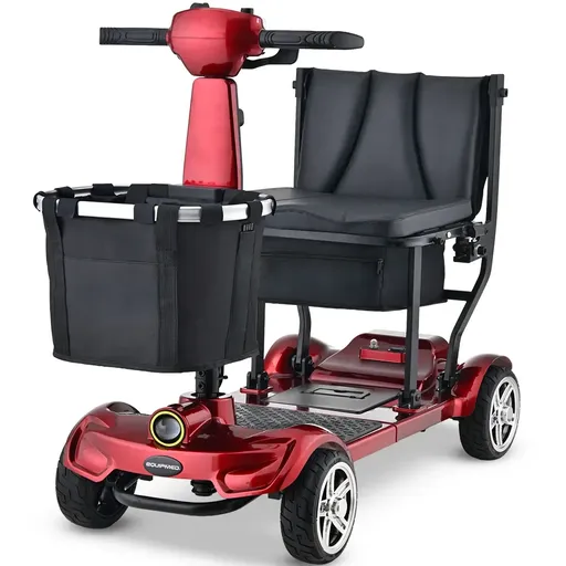 EQUIPMED ComfortCruise Large Mobility Scooter, 15km/h Top Speed, Up to 45km Range, Strong Climbing, 120kg Capacity, Red