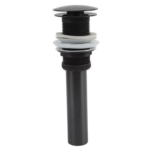 Bathroom Basin Sink Popping Up Drainer Lavatory Odor Resistant Sink Waste Drainer Black with Basket Without Overflow Hole
